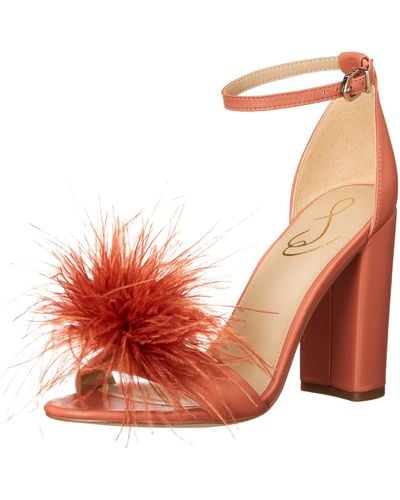 Sam Edelman Yaro Feather Heeled Sandal - Pink