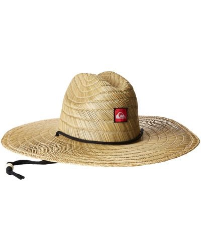 Quiksilver Mens Pierside Straw Lifeguard Beach Straw Sun Hat - Black
