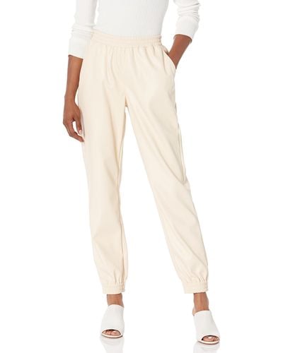Monrow Hb0685-faux Leather Jogger - White