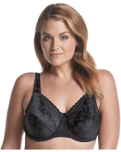Playtex Womens Secrets Love My Curves Signature Floral Underwire Full Coverage Us4422 Bras - Black