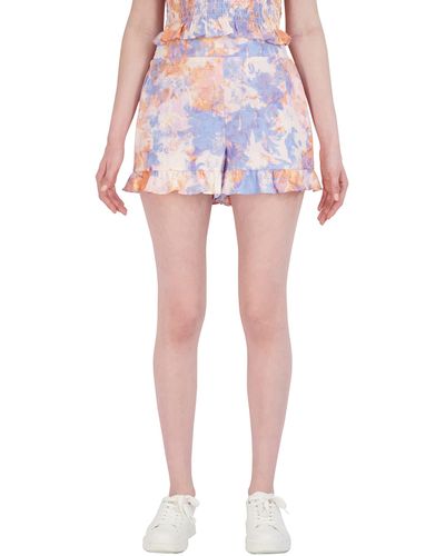 BCBGeneration Relaxed High Waisted Short With Ruffle Hem - Multicolor
