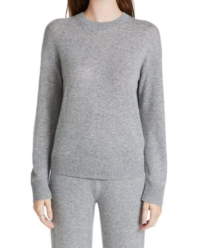 Theory Cashmere Easy Pullover - Gray