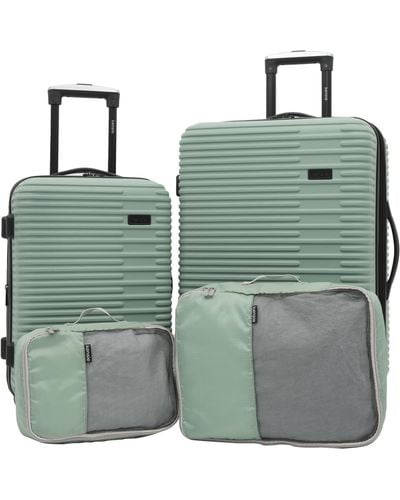 Kensie Hillsboro 4 Piece Luggage & Travel Bags Set - Green