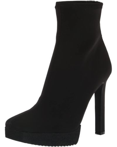 DKNY Heeled Stylish Platform Bootie Fashion Boot - Black