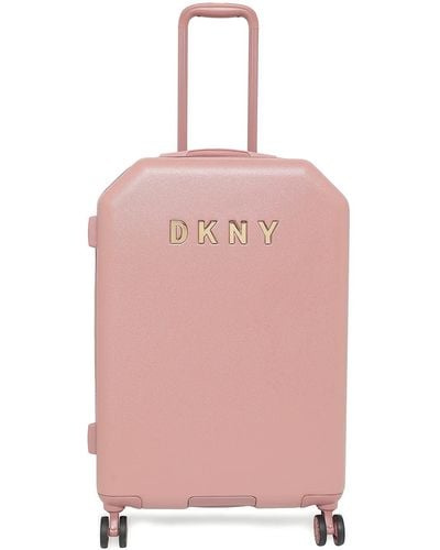DKNY Metal Logo 8 Spinner Wheels Luggage - Pink