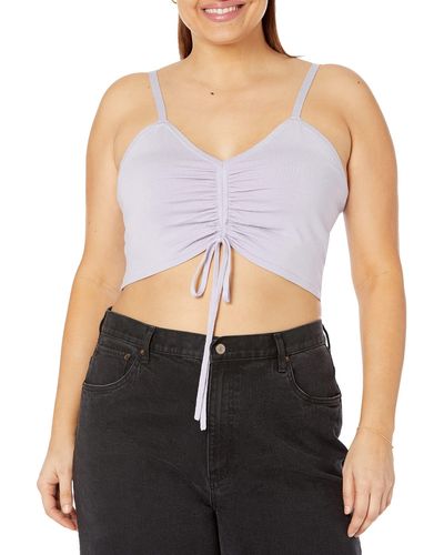 The Drop Raquel Cinched Cropped Sweater Cami - Purple