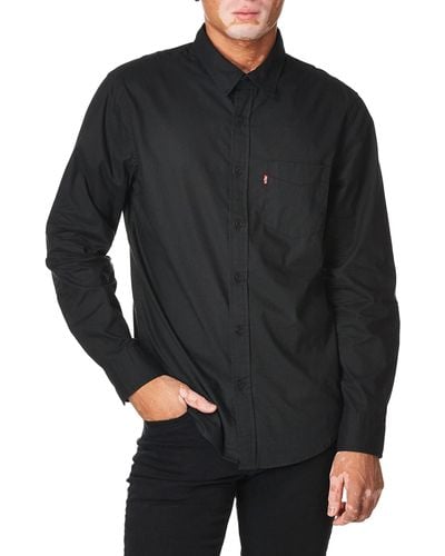 Levi's Classic One Pocket Long Sleeve Button Up Shirt, - Black