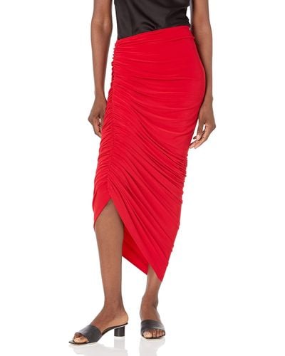Norma Kamali Womens Diana Long Skirt - Red