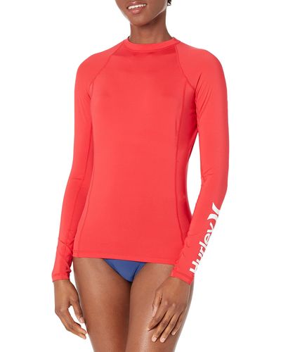 Hurley Standard One And Only Long-sleeve Rashguard - Red