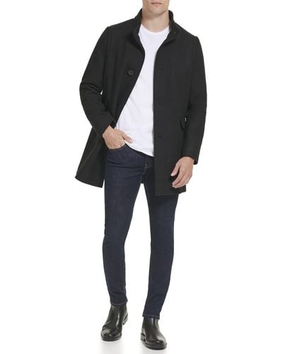 Kenneth Cole Water Resistant Wool Jacket - Black