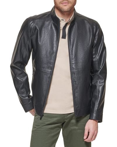 Dockers The Dylan Faux Leather Racer Jacket - Black