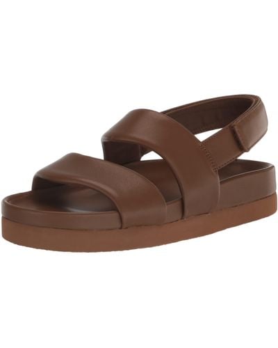 Vince S Gemini Platform Sandal Peanut Brown Leather 9.5 M