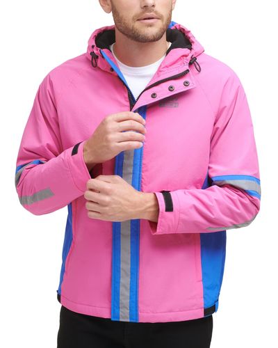 DKNY Taslan Performance Hoody With Reflective Detail - Pink