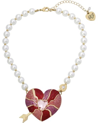 Betsey Johnson Betsey Heart Pendant Necklace - Red