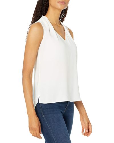 White V Neck Blouses