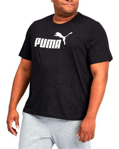 PUMA Mens Essentials Heather Tee Shirt - Black