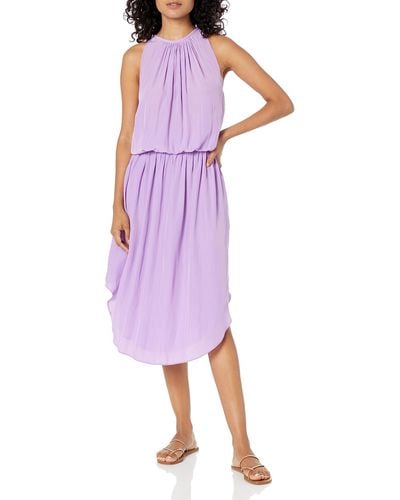 Ramy Brook Audrey High Neck Midi Dress - Purple