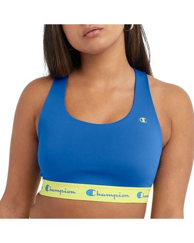 Champion , Absolute, Moisture Wicking, Moderate Support Sports Bra, Odyssey, X-small - Blue