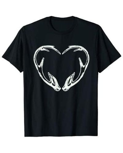 HUNTER Elk, Deer Or Moose Shed Antler Heart Shape- T-shirt - Pink