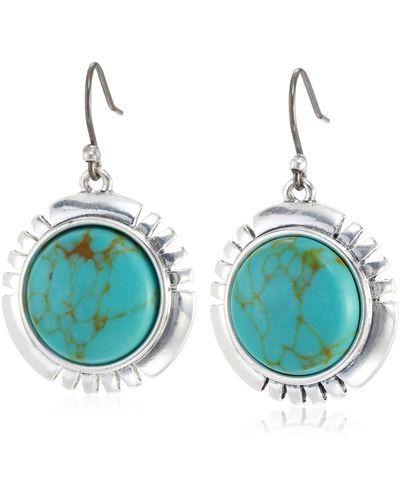Lucky Brand Turquoise Coin Drop Earrings - Blue