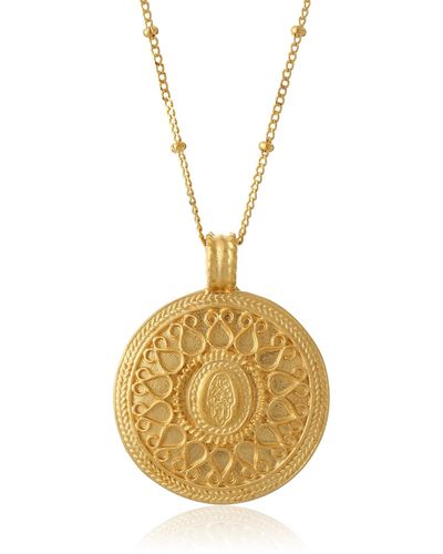 Satya Jewelry Gold Hamsa Dala Womens Pendant Necklace - Metallic