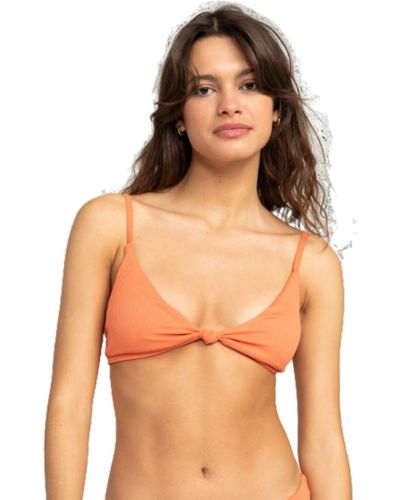 Roxy Standard Ribbed Love The Surf Knotted Bikini Top - Green