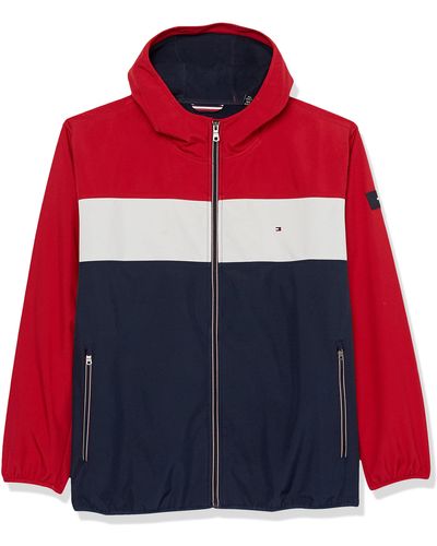 Tommy Hilfiger Big & Tall Hooded Performance Soft Shell Jacket - Red