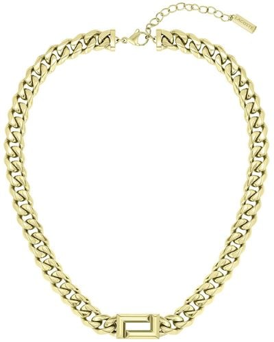 Lacoste 2040070 Jewelry Fundament Ionic Thin Gold Plated Steel Chain Bracelet Color: Yellow Gold - White