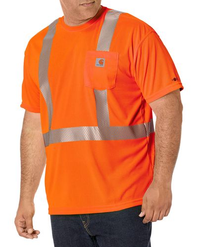 Carhartt S High Visibility Force Short Sleeve Class 2 T-shirt - Orange