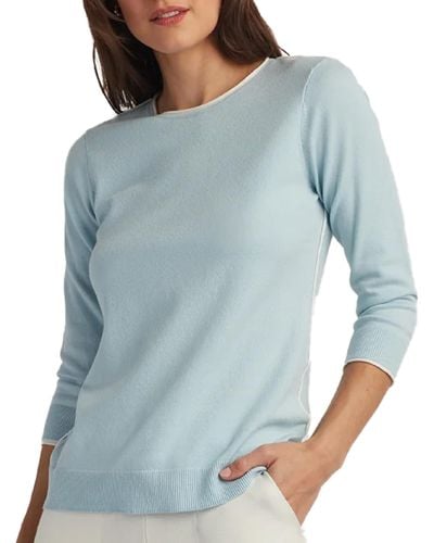 Ellen Tracy Crew Neck Sweater - Blue