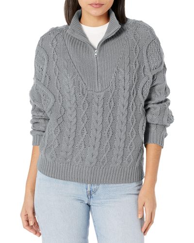 Lucky Brand Half-zip Cable Sweater - Gray