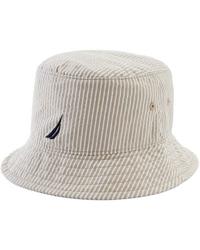 Nautica Seersucker Bucket Hat - Gray