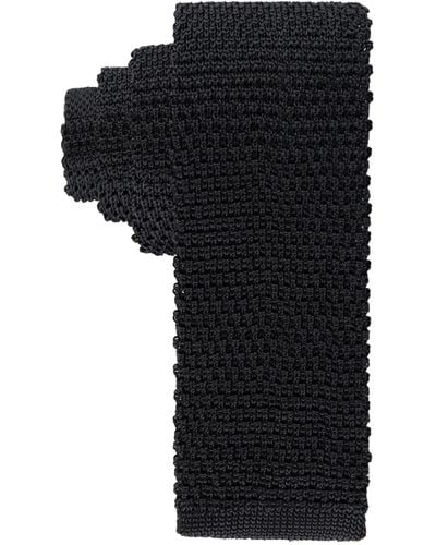 Tommy Hilfiger Th Knit Solid Global Stripe Tie - Black