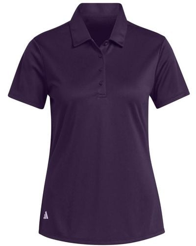 adidas Standard Solid Performance Short Sleeve Polo Shirt Purple