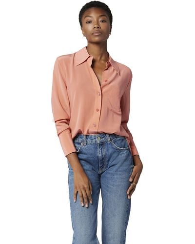 Equipment Quinne Top In Faded Rose - Red