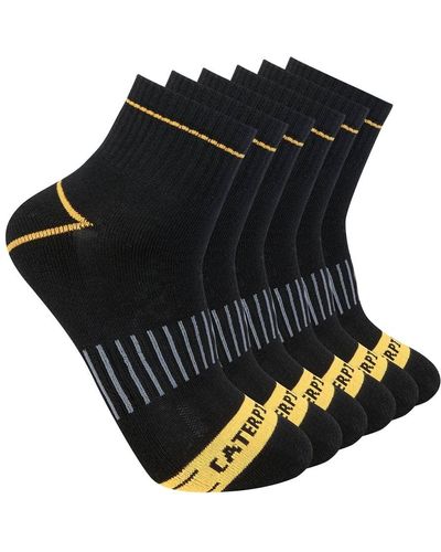 Caterpillar 6-pack Half Cushioned Quarter Socks - Black