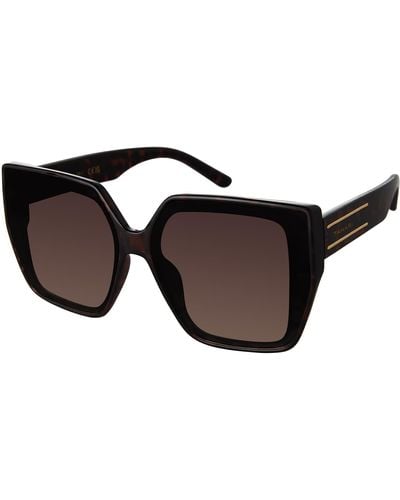 Tahari Th904 Oversized 100% Uv400 Protective Square Sunglasses. Elegant Gifts For Her - Black
