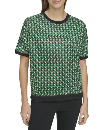 Andrew Marc Sport Short Sleeve Fashion Sweatshirt - Green