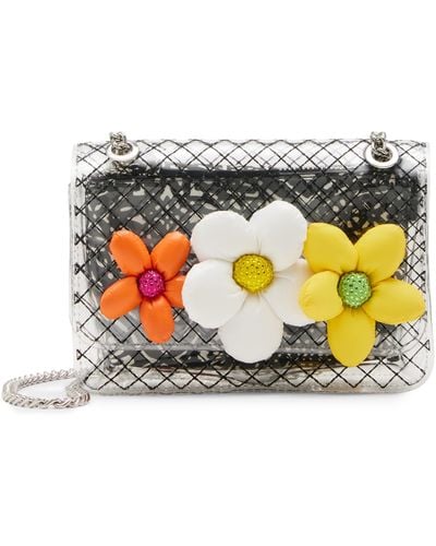 Betsey Johnson Puffy Flowers Clear Flap Bag - Multicolor