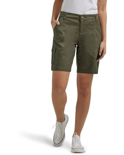 Lee Jeans Plus Size Flex-to-go Mid-rise Relaxed Fit Cargo Bermuda Short - Green