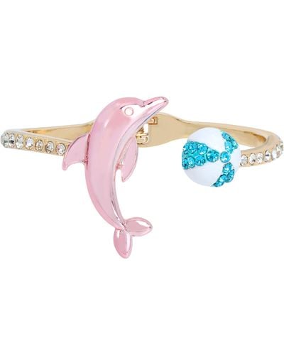 Betsey Johnson S Dolphin Bangle Bracelet - Pink