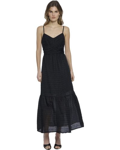 Donna Morgan Sweetheart Neck Strappy Cocktail | Midi Summer Dress For Wedding Guest - Black