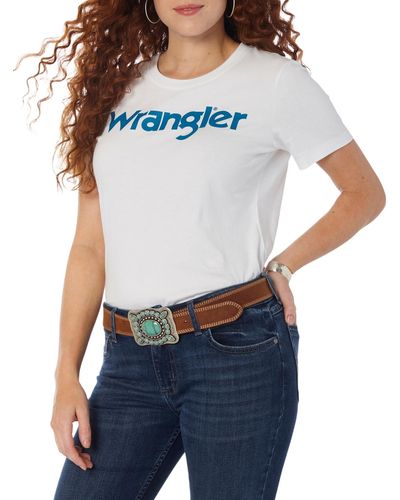 Wrangler Short Sleeve Fitted Graphic T-shirt - White