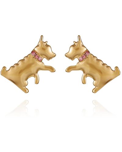 Juicy Couture Goldtone Dog Button Earrings - Metallic