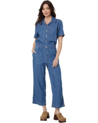 Levis Made & Crafted Dark Blue Denim Zip Jumpsuit Sz M Overalls Jeans Women  $248 | eBay