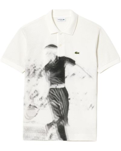 Lacoste Short Sleeve Classic Fit Rene Graphic Polo - White