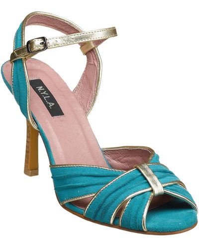 N.y.l.a. Galina Ankle Strap Sandal,turquoise,6 M - Blue
