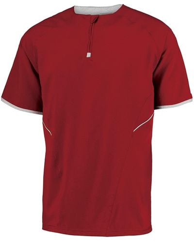 Russell Short Sleeve Pullover Cage Jacket : Stay Cool And Comfortable In This Water-resistant Athletic Shirt - Red
