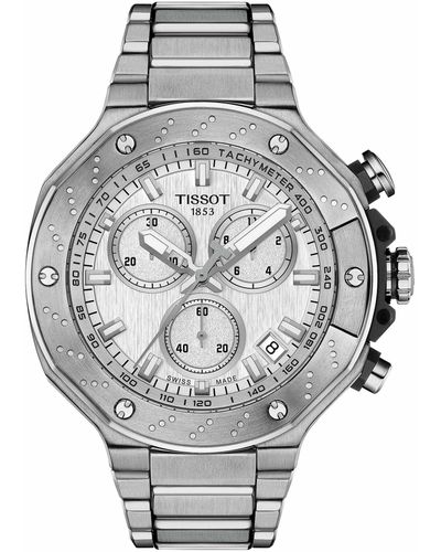 Tissot S T-race Chronograph 316l Stainless Steel Case Quartz Watches - Metallic