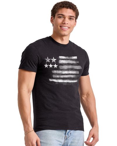 Hanes 's Short Sleeve Graphic T-shirt Collection - Black